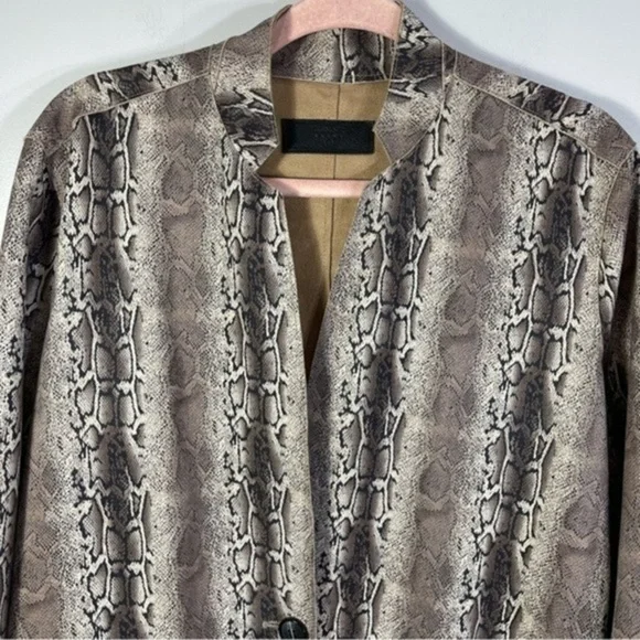 Anthropologie BLANKNYC faux snake skin suede coat Size S Color Black/Tan
